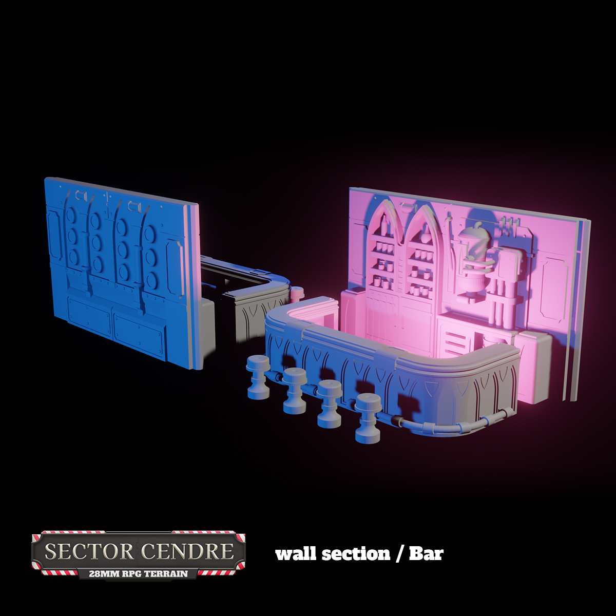 Sector Cendre 28mm Set by Bishok - Digital STL File