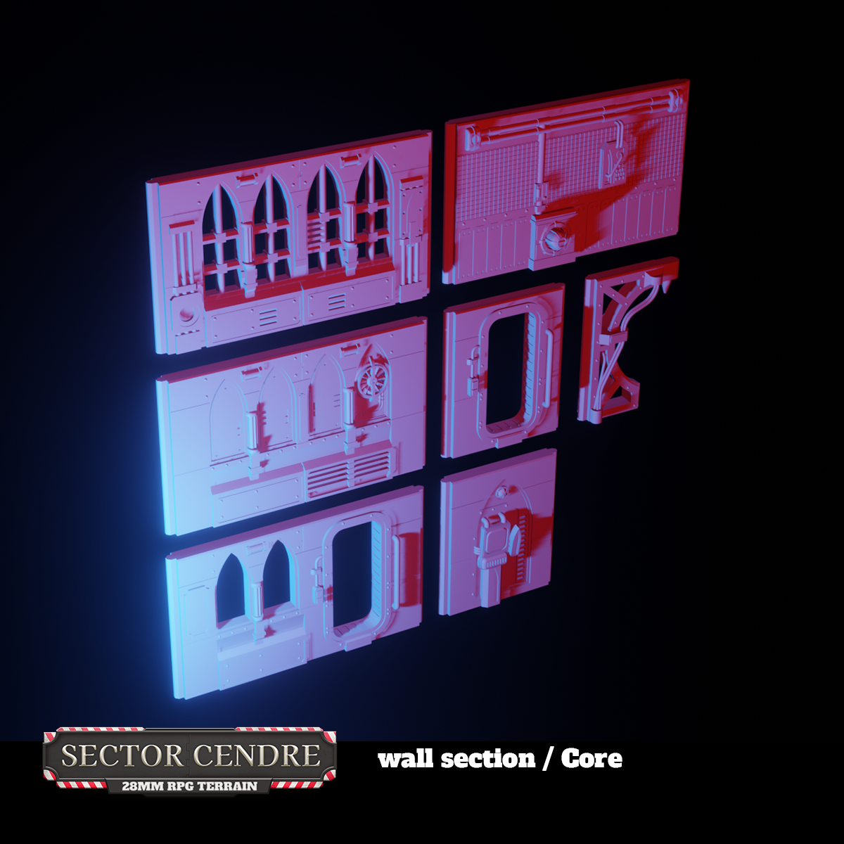 Sector Cendre 28mm Set by Bishok - Digital STL File