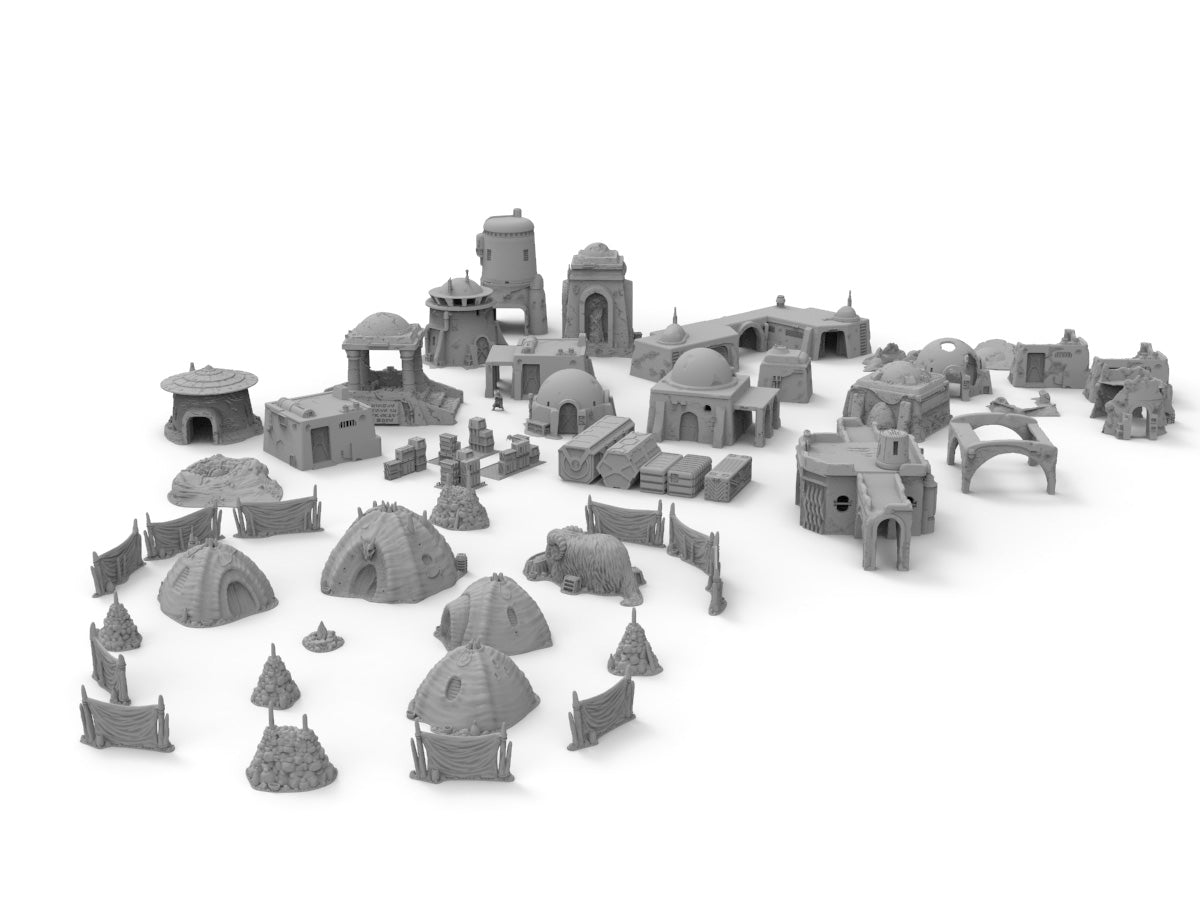 sci fi desert planet buildings