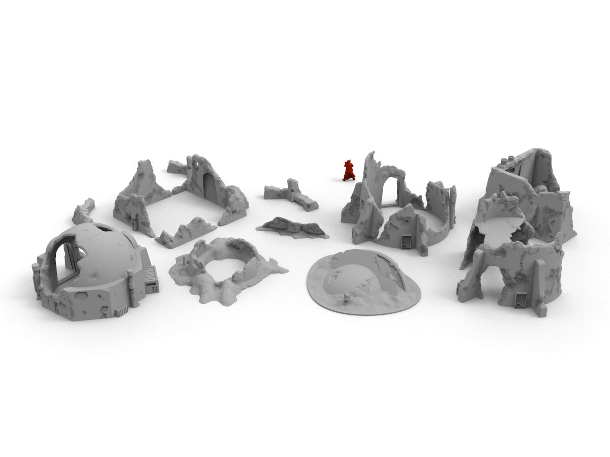 Wrecked Desert Terrain Bundle - Digital STL Files