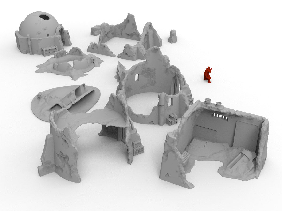 Wrecked Desert Terrain Bundle - Digital STL Files