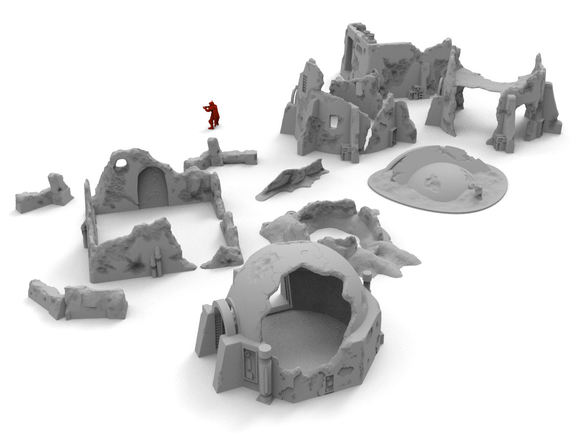 Wrecked Desert Terrain Bundle - Digital STL Files
