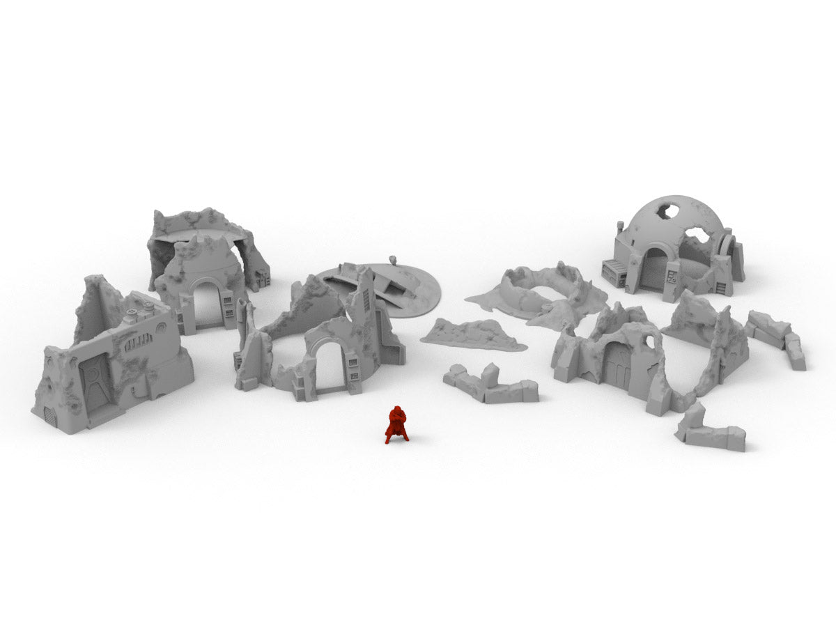 Wrecked Desert Terrain Bundle - Digital STL Files