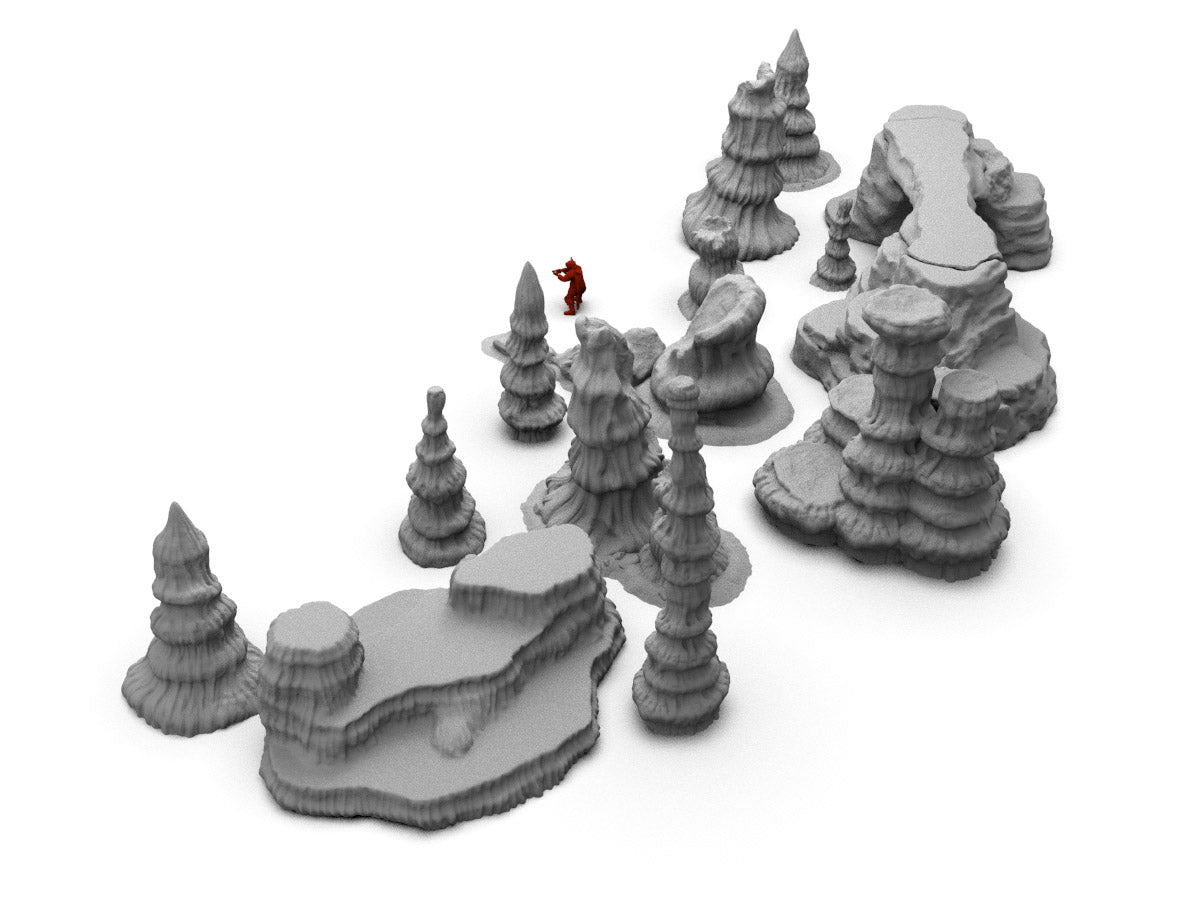Large Rock Scatter Terrain Set - Digital STL Files
