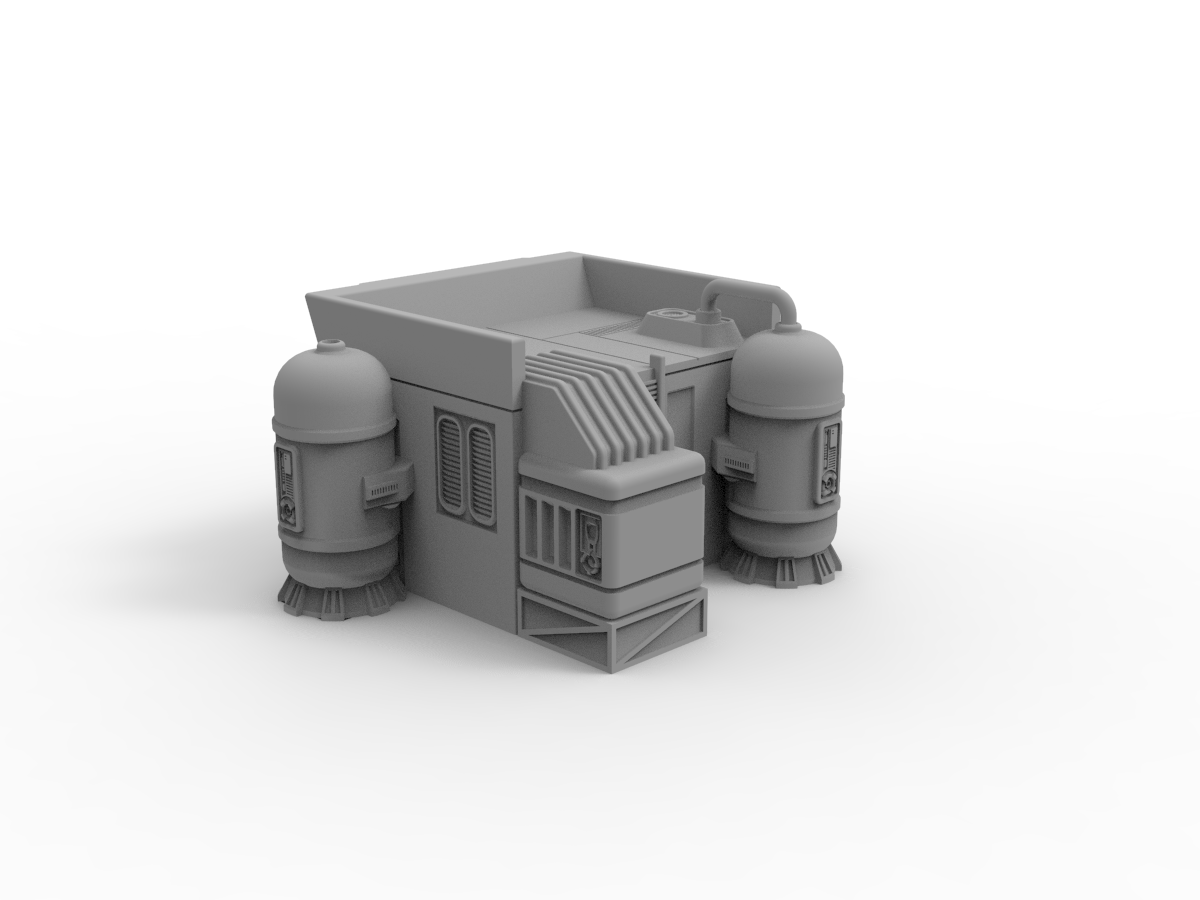 sci fi urban terrain building movable fuel tanks industrial grating