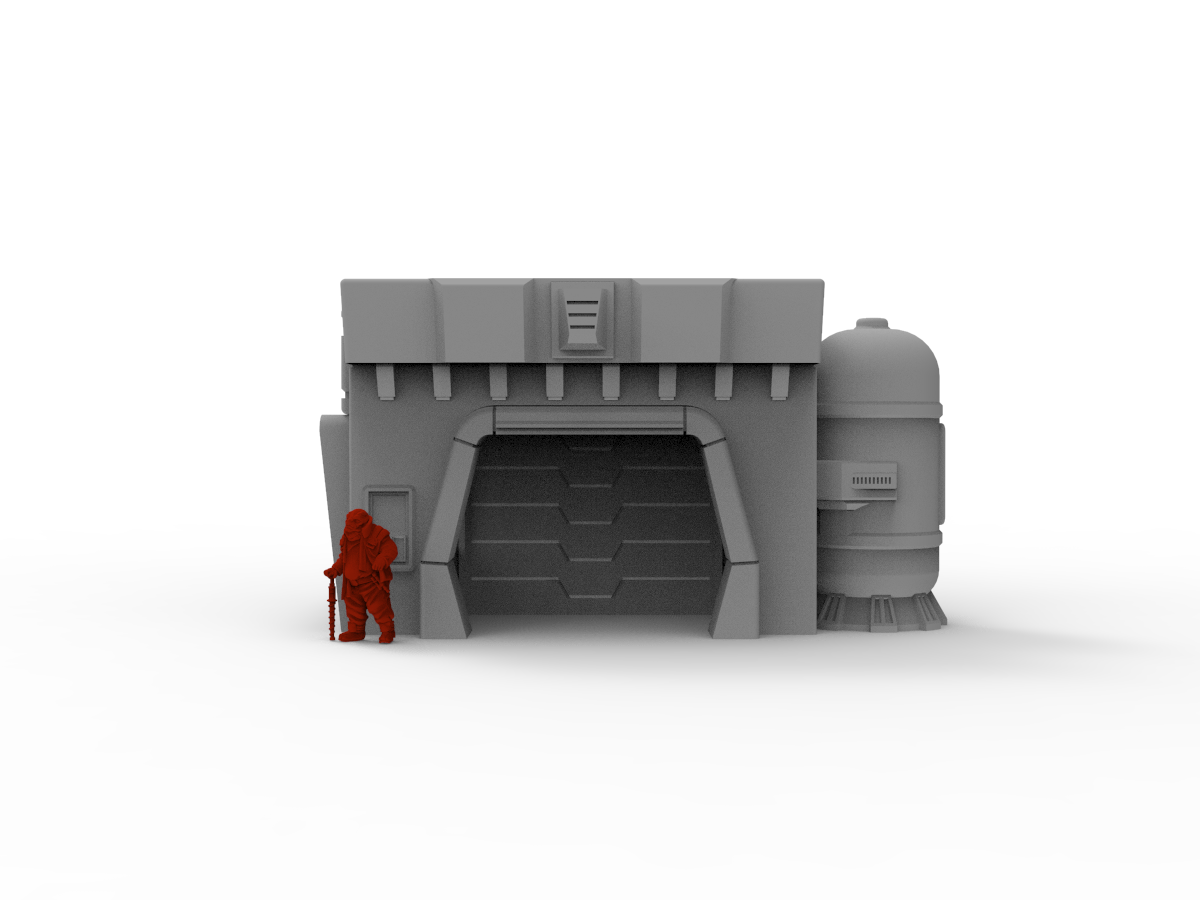 sci fi urban terrain building entry way