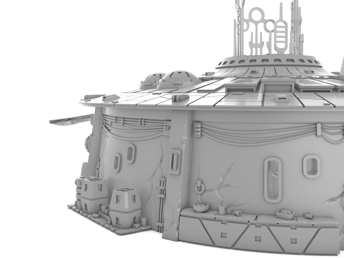 second exterior render of the sci fi desert cantina file set