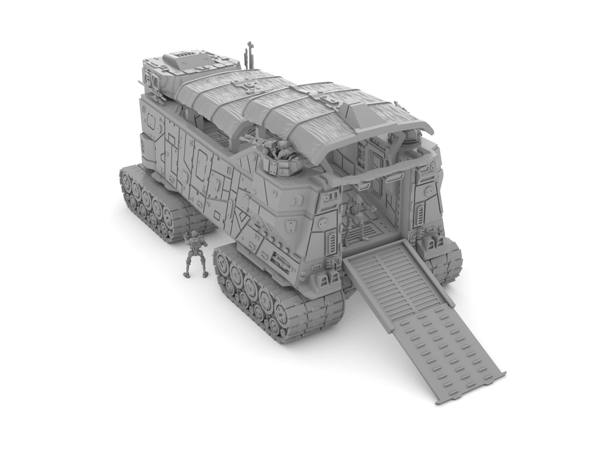 star wars legion sand crawler 3d printable terrain accessible interior miniature droid near at rear tank ramp